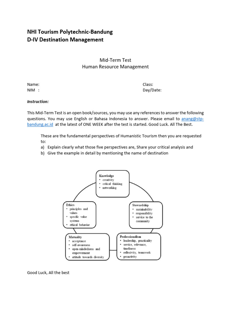 Mid-Term Test: Human Resource Management | PDF