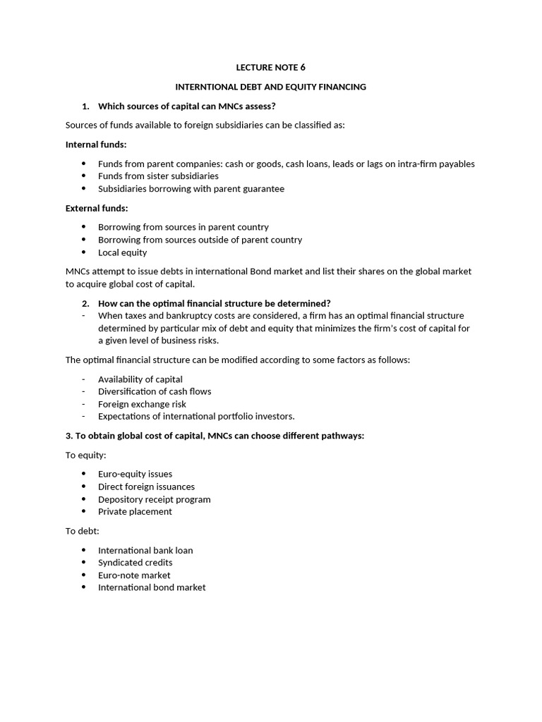 Lecture Note 6 | PDF