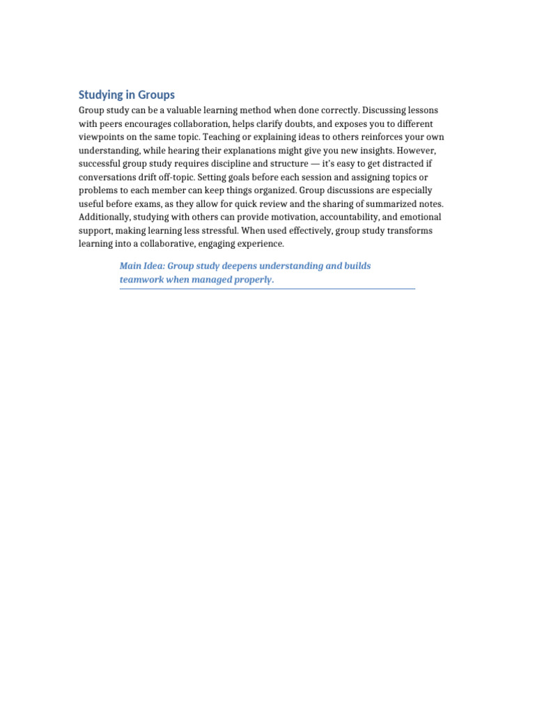 08 Studying in Groups | PDF