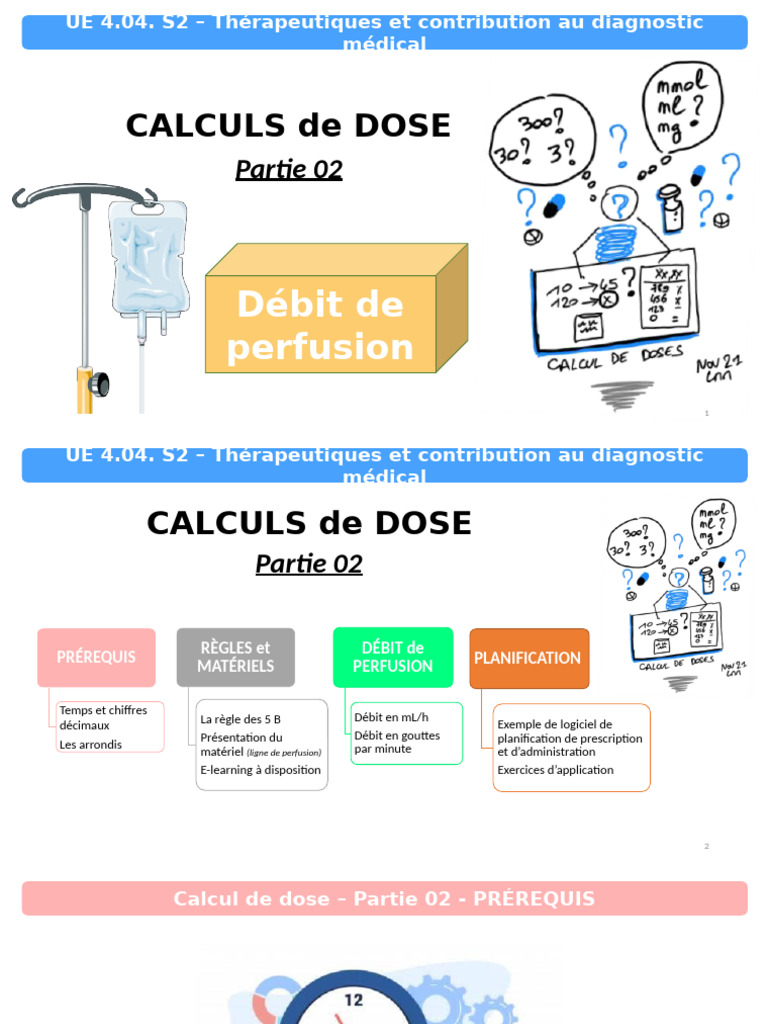 Dbit de perfusion en mL/h et gtt/min | PDF | Mdecine | Mdecine clinique