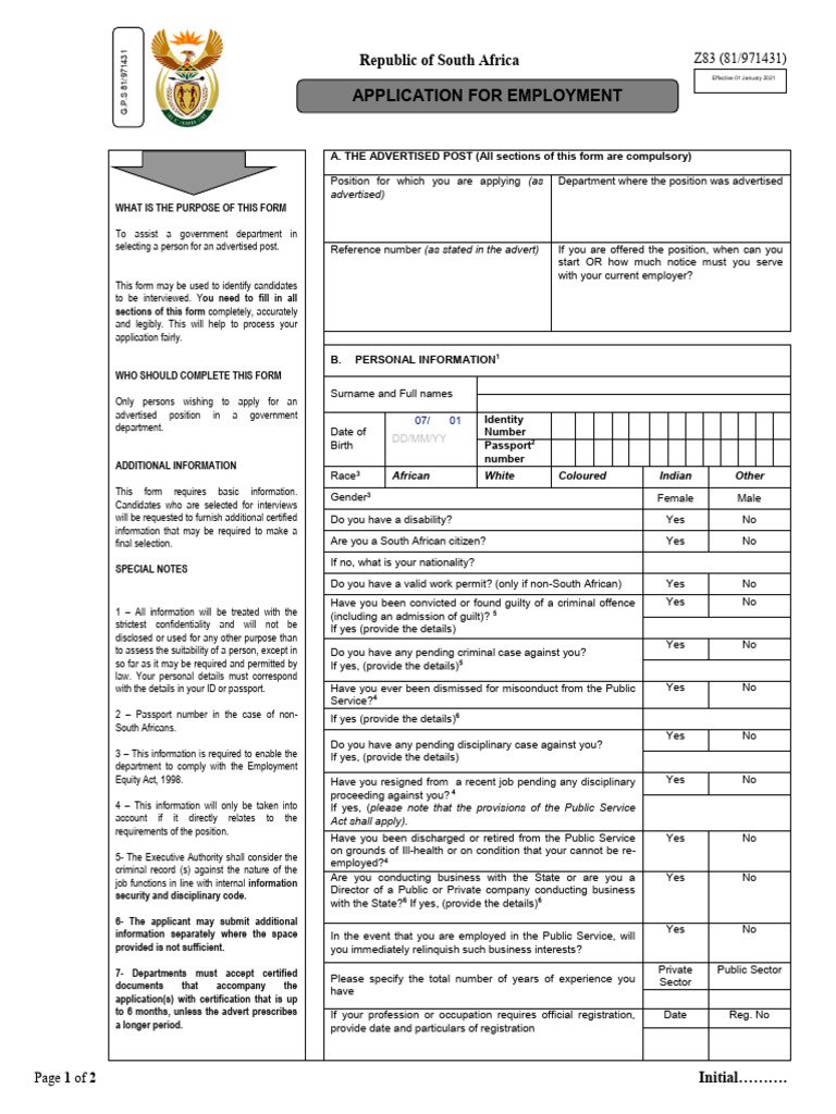 Editable Z83 Form for 2024 Applications | PDF | Government | Justice