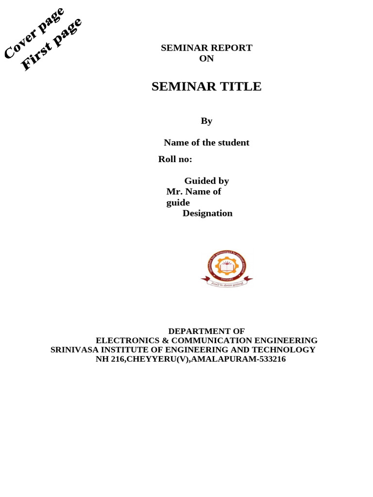 Seminar Report Format Guide | PDF | Workflow | Times New Roman