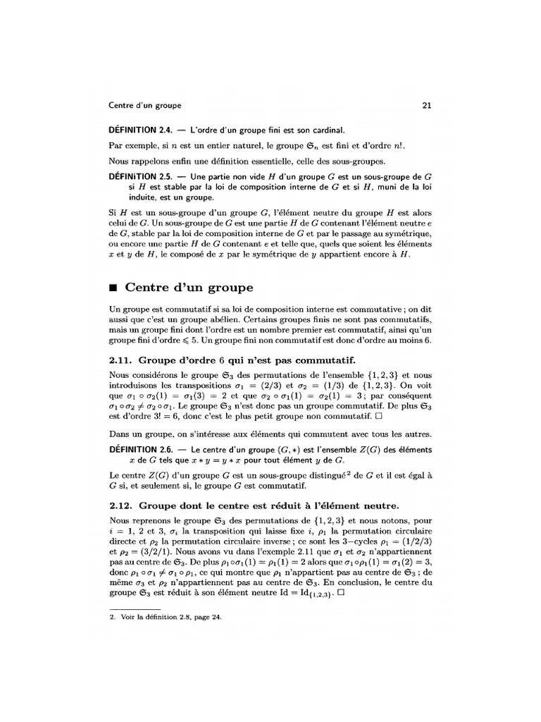 Centre D'un Groupe PDF — free download