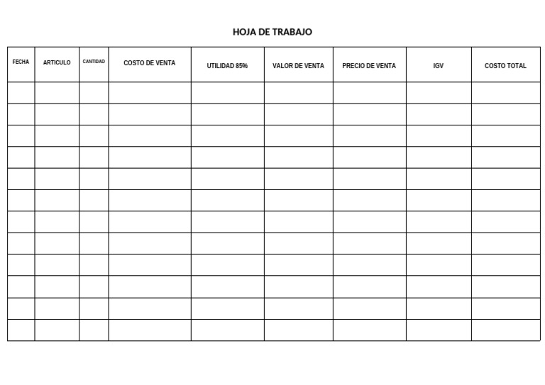 Hoja de Trabajo | PDF