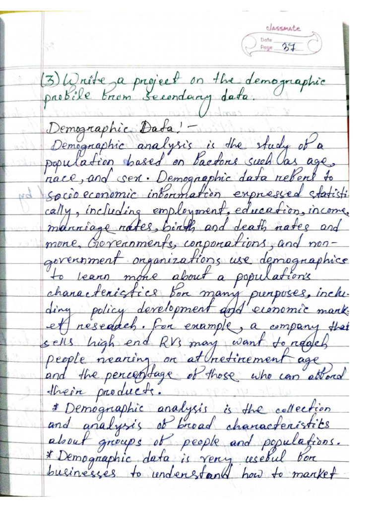 Demography Practical | PDF