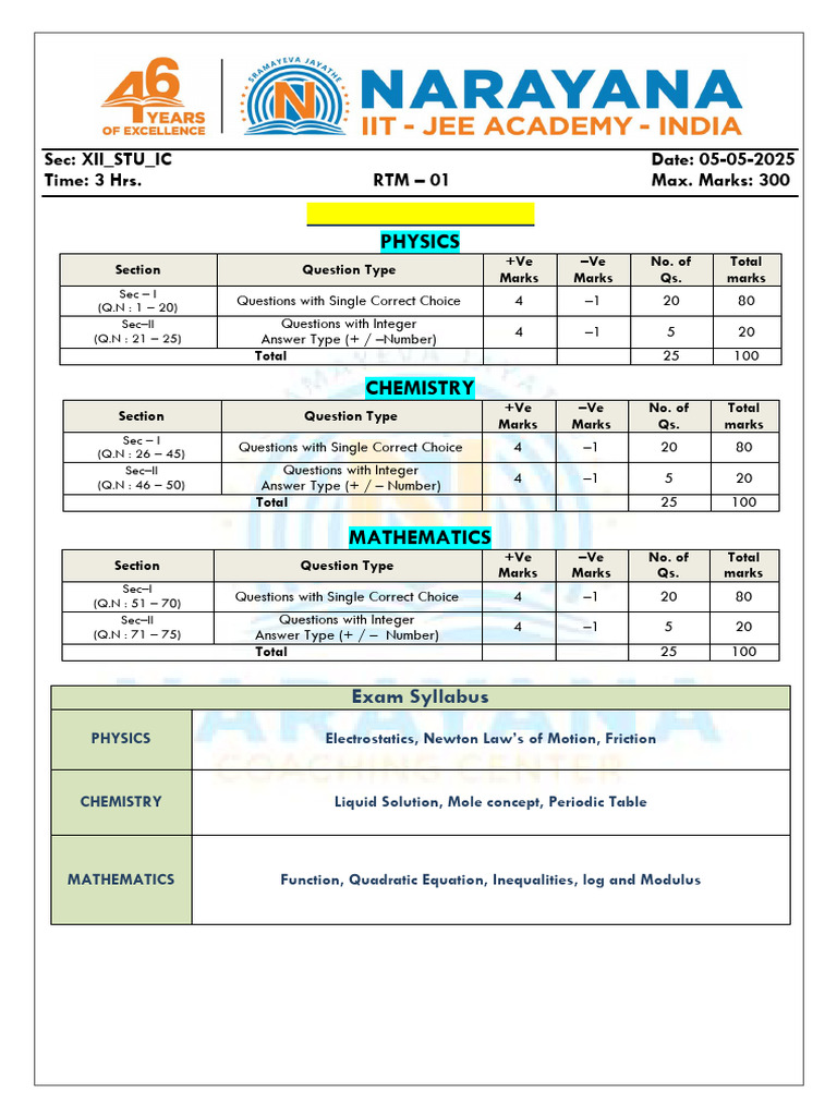 JEE Main 2024 Model Exam Paper | PDF | Function (Mathematics) | Force