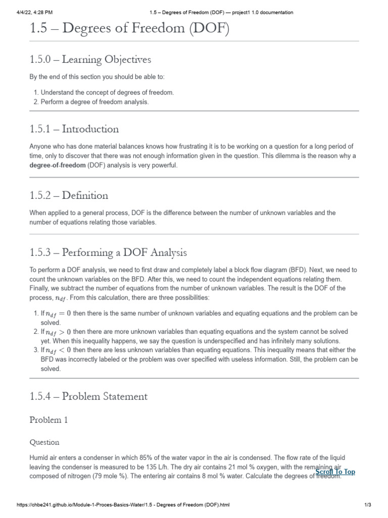 Degrees of Freedom Analysis in Engineering | PDF | Equations | Numbers