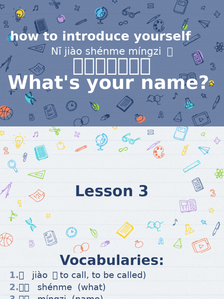 Mandarin Lesson 3 Prepared by Chu | PDF