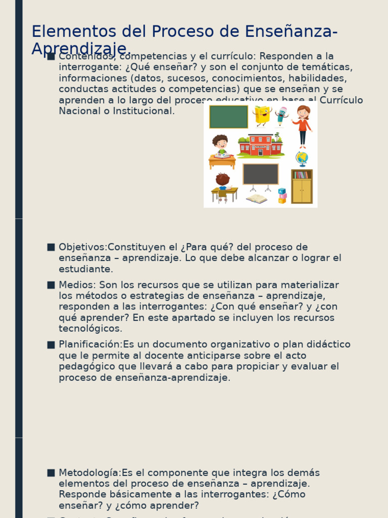 Elementos Clave del Proceso Educativo | PDF | Enseñando | Aprendizaje