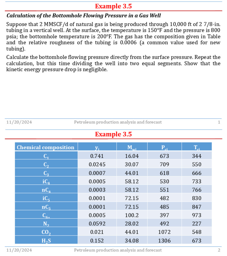 Bottomhole Flowing Pressure Calculation | PDF