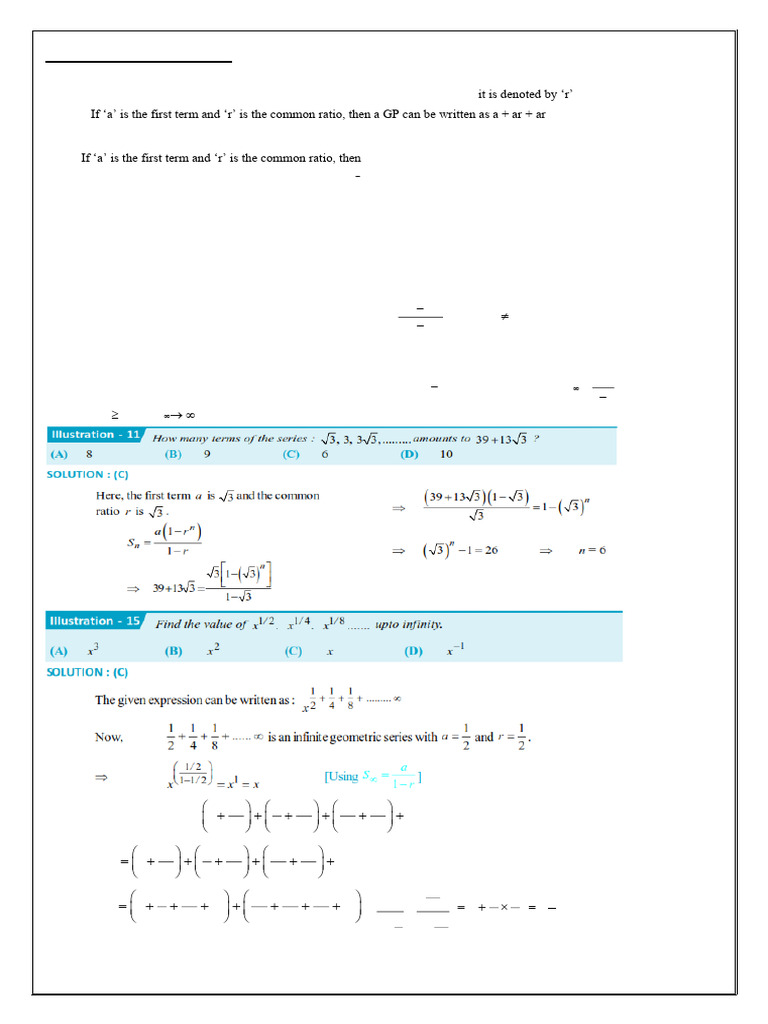 Middle Term in Decreasing GP | PDF | Mathematics | Mathematical Analysis