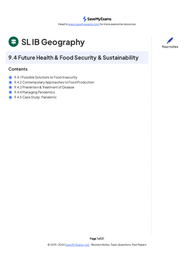 9.4 Future Health & Food Security & Sustainability | PDF | Agriculture ...