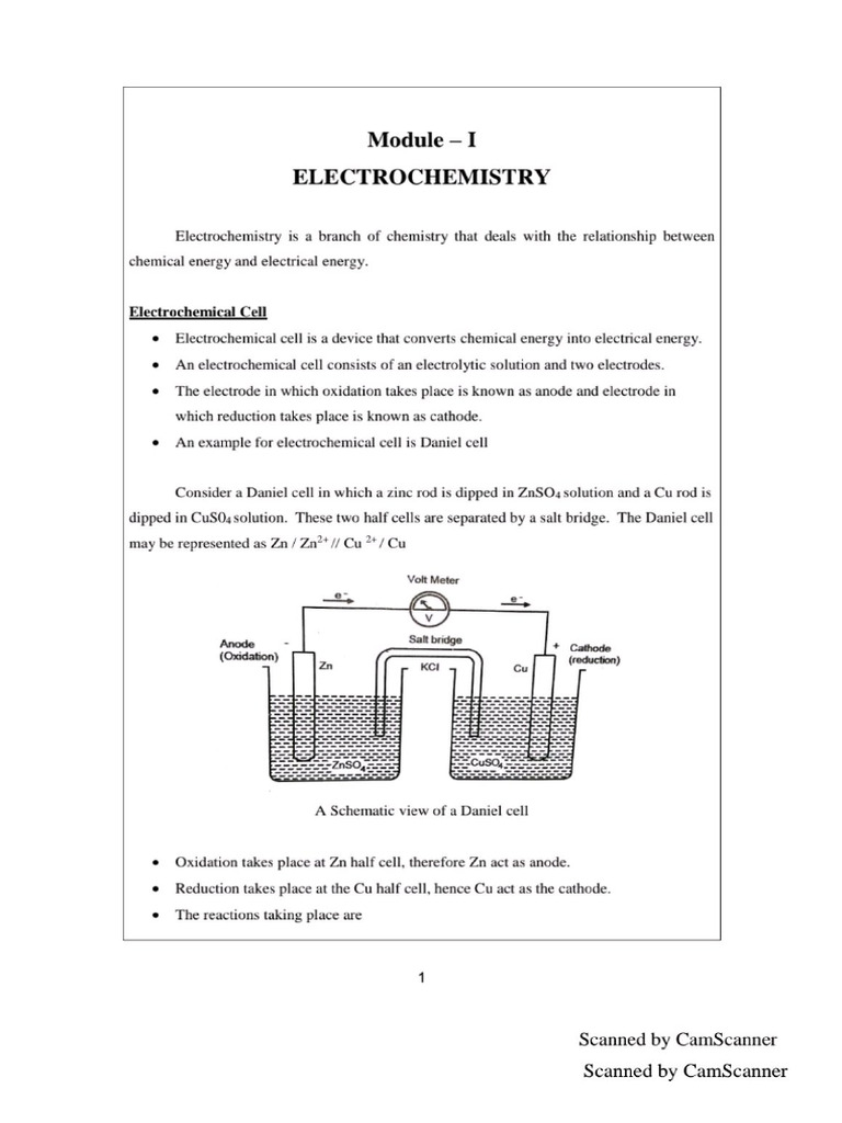 Modul 1 Electrochemistry 1 19 36 | PDF