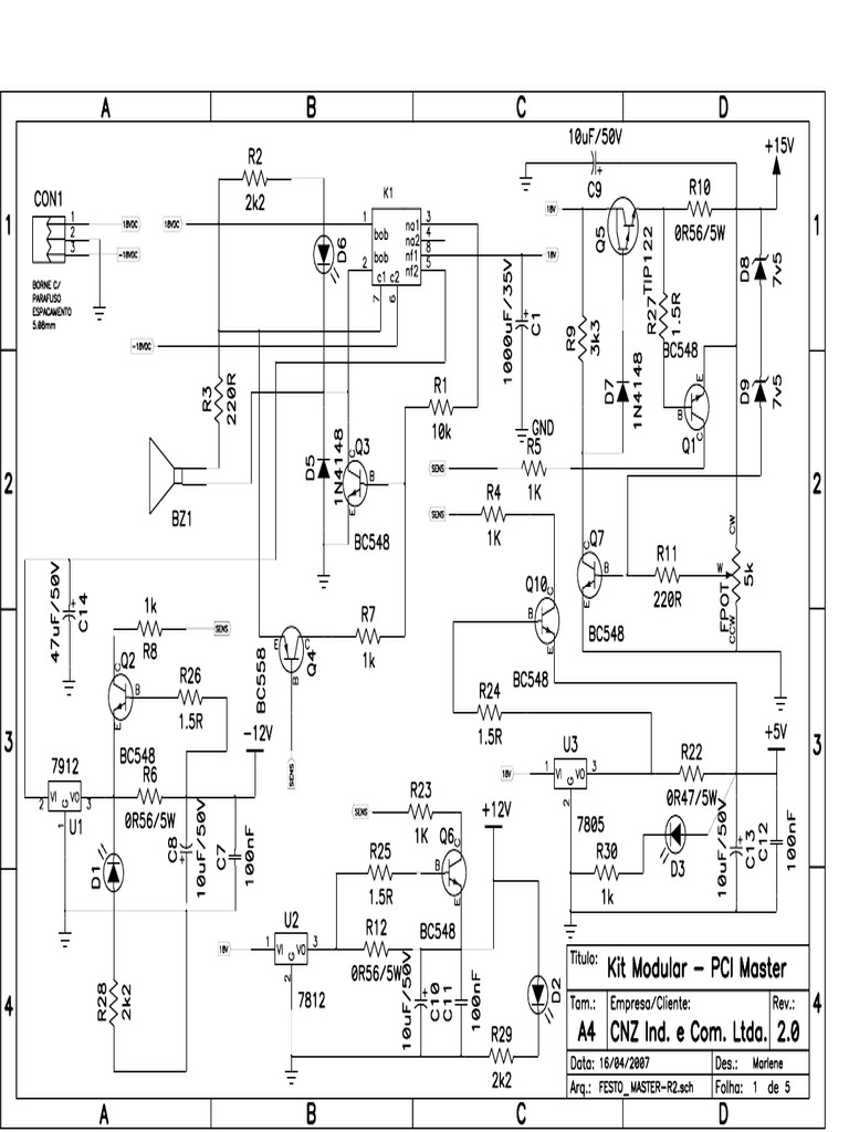 Electrical Circuit Diagram Master Unit | PDF