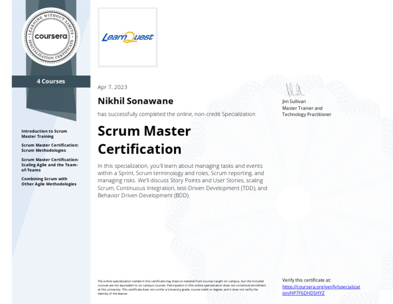 Scrum Master Certification Overview | PDF