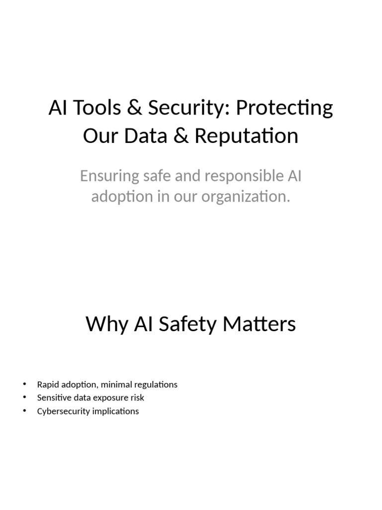AI Tool Safety Presentation | PDF