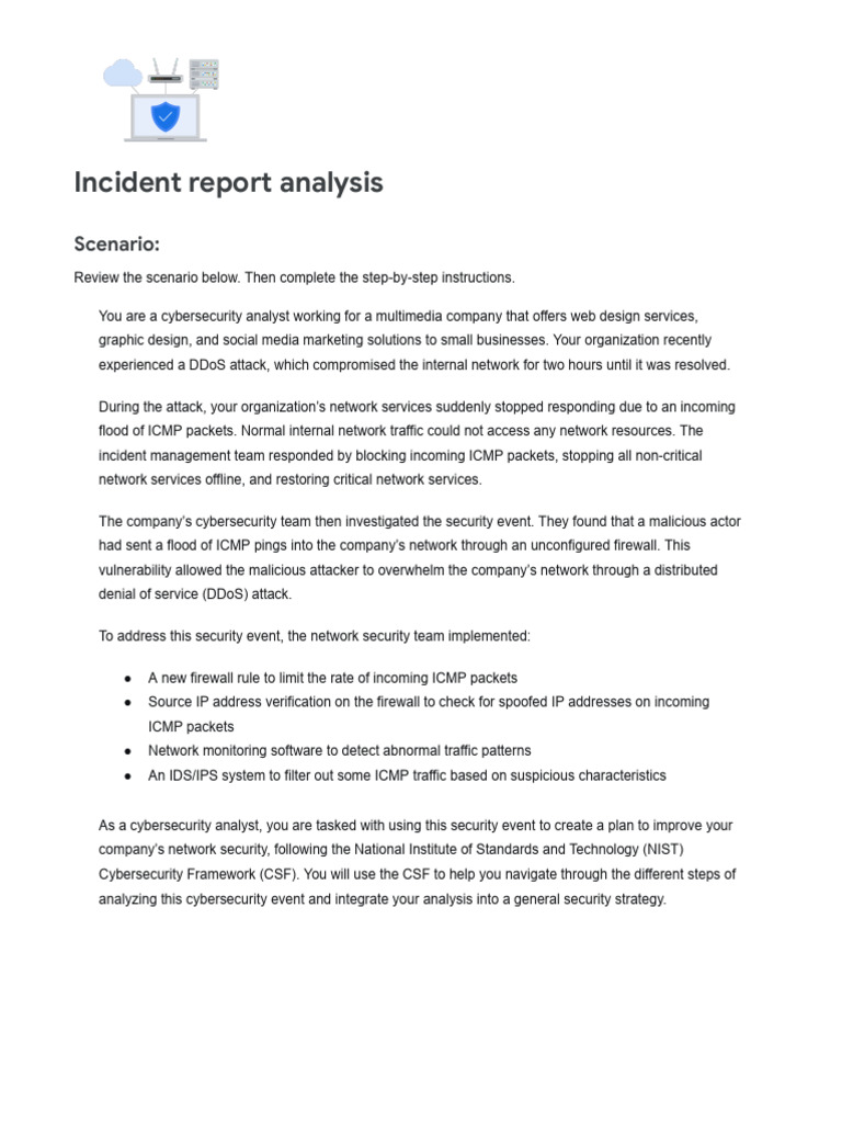 DDoS Attack Incident Report Analysis | PDF | Security | Computer Security