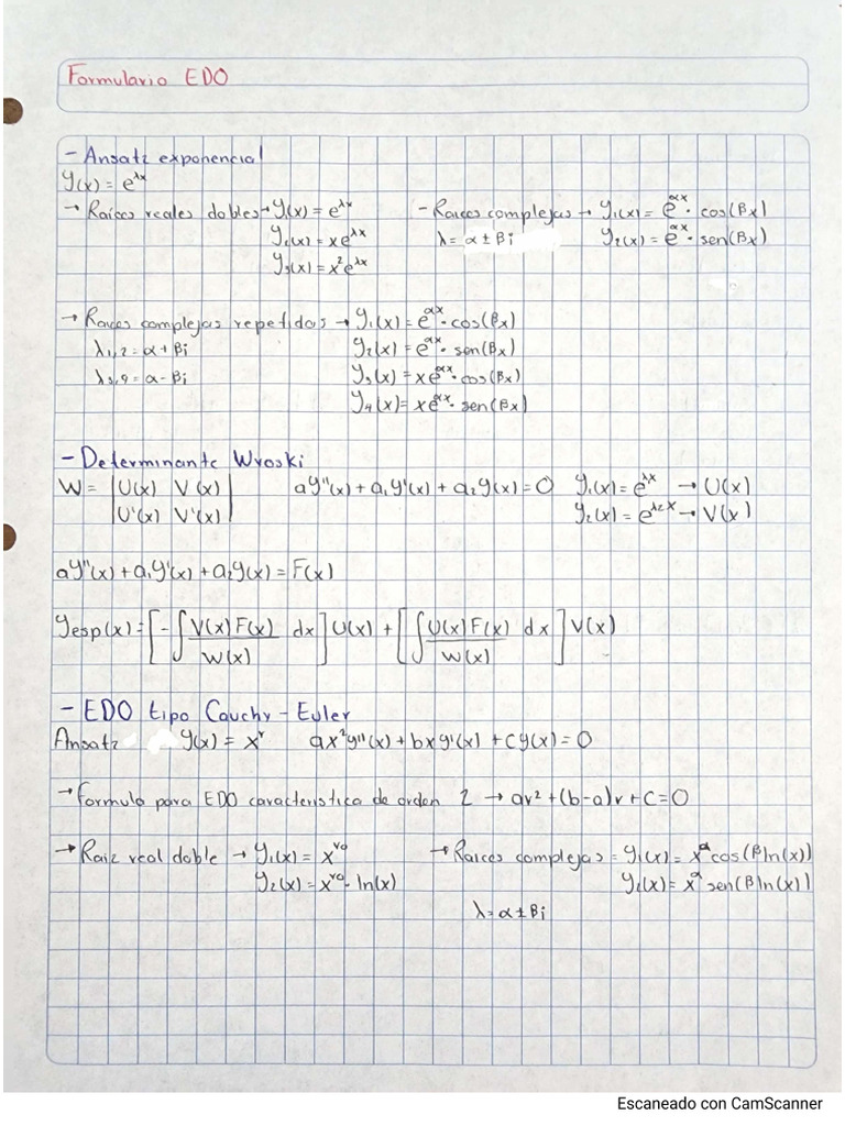 Formulario EDO Final | PDF