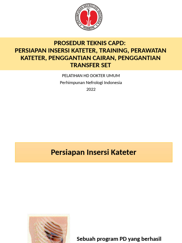 Prosedur Teknik CAPD dan Perawatan Kateter | PDF