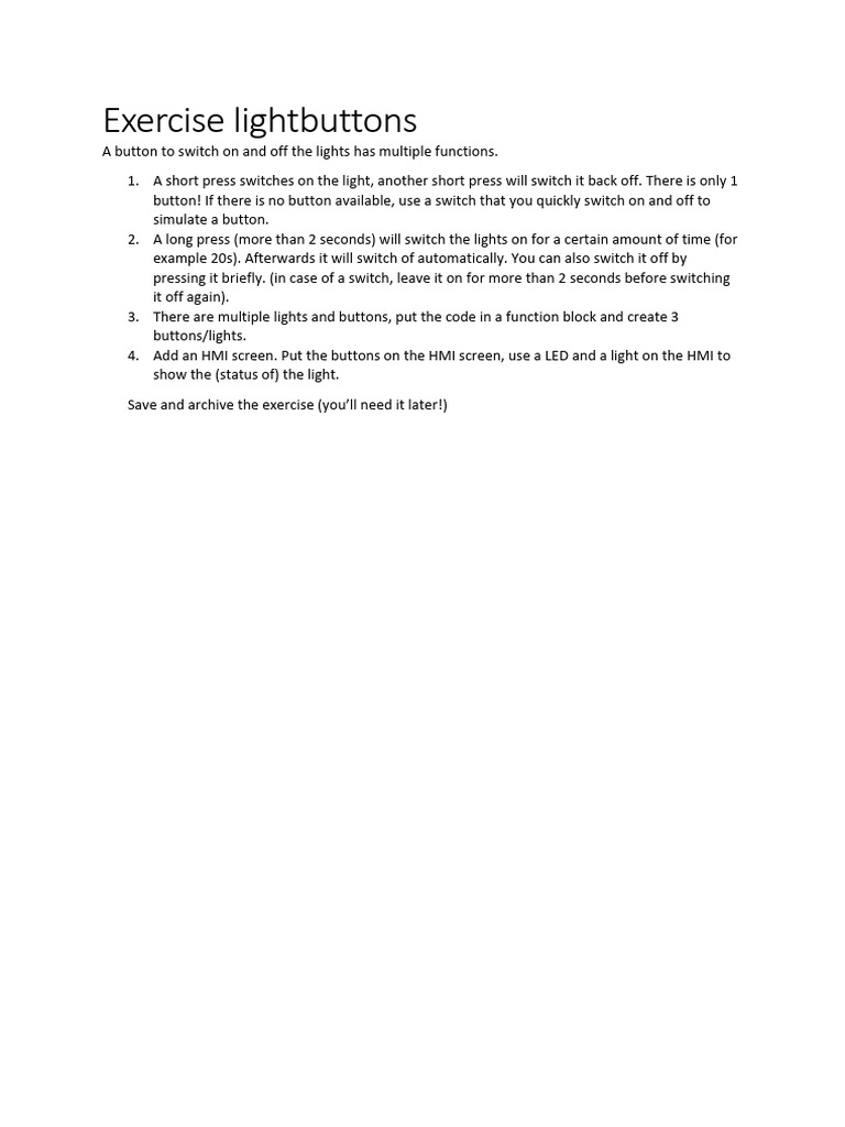 Exercise Lightbuttons | PDF