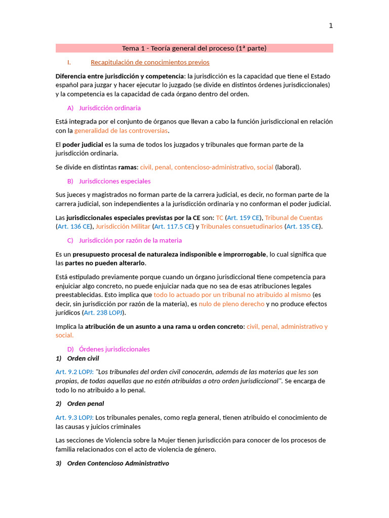 Jurisdicción y Competencia en España | PDF | Jurisdicción | Judicaturas