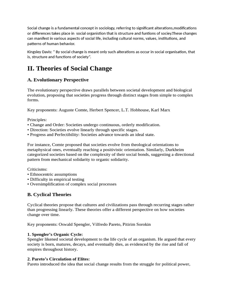 Theories of Social Change Explained | PDF | Society | Revolutions