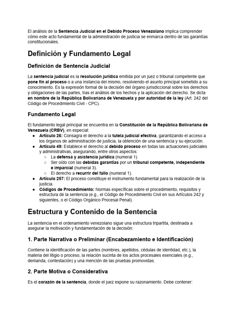 Análisis de La Sentencia Judicial en El Debido Pro.. | PDF | Sentencia