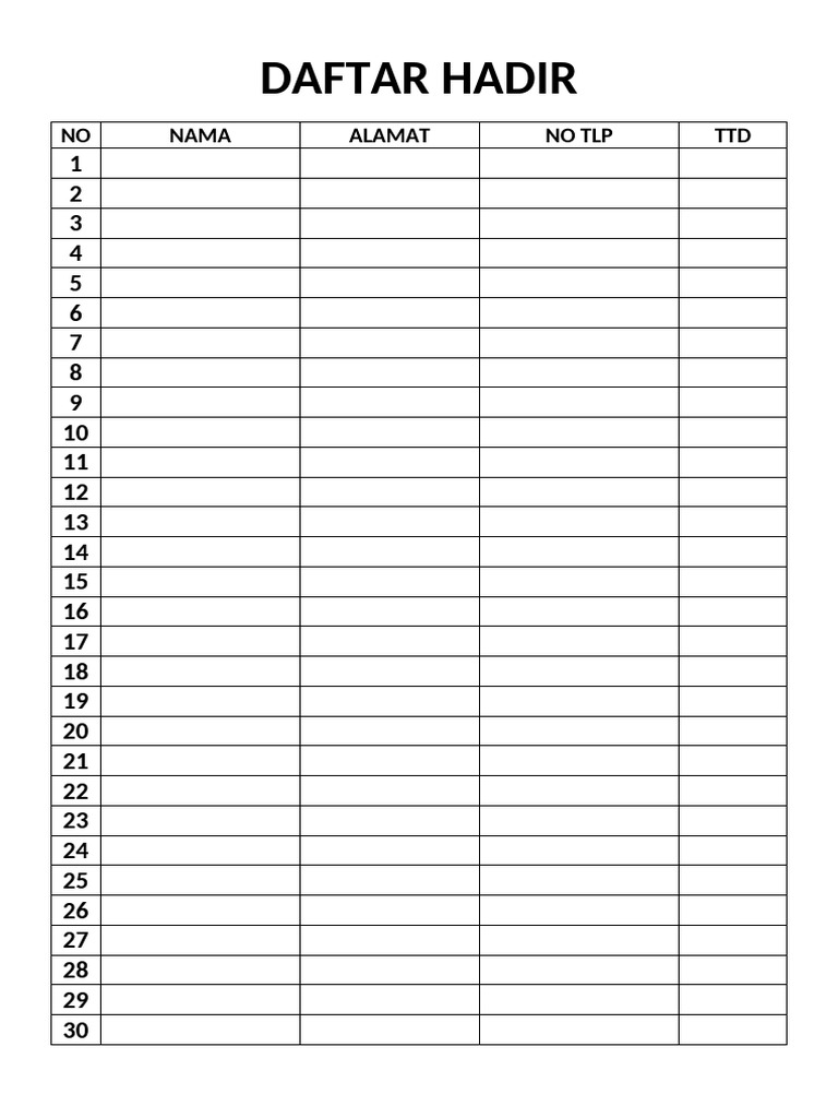 Daftar Hadir | PDF