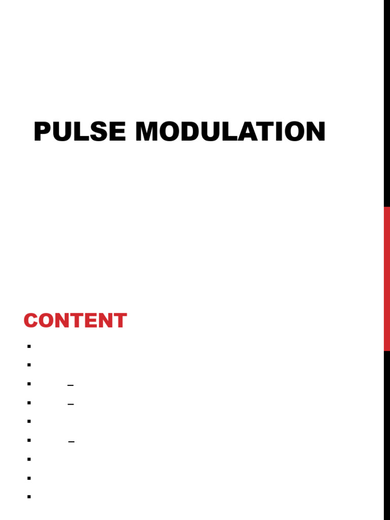 Pulse Modulation Techniques Explained | PDF | Sampling (Signal ...