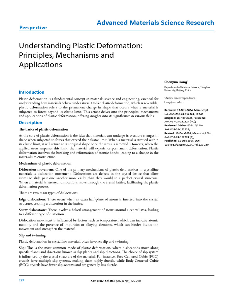 Understanding Plastic Deformation | PDF | Plasticity (Physics) | Ductility
