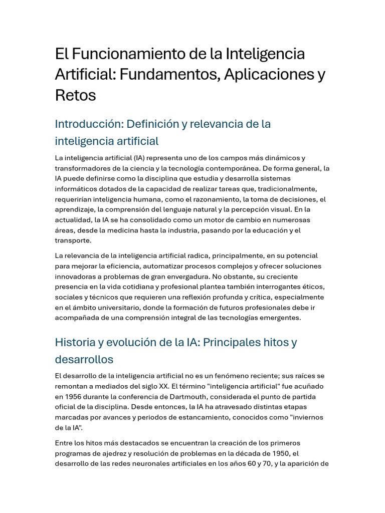 Fundamentos y Aplicaciones de la IA | PDF | Inteligencia artificial ...