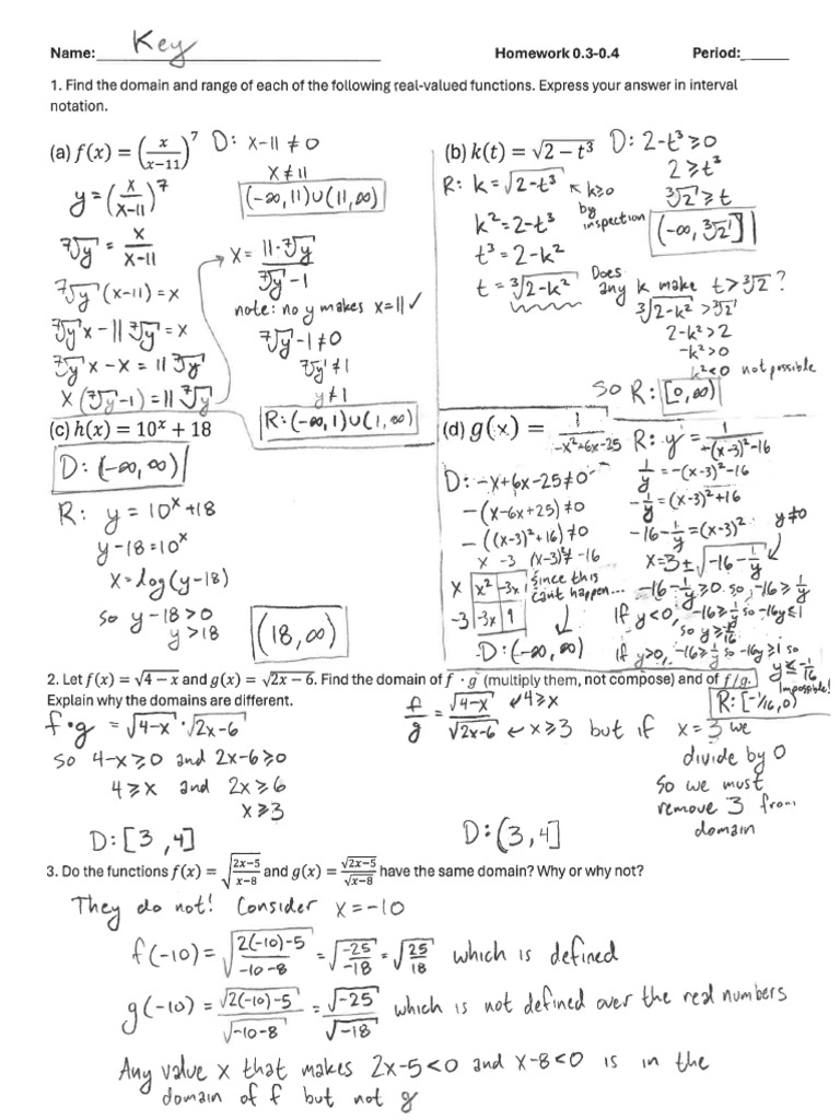 HW 0.3-0.4 - KEY - Domain, Etc-1 | PDF