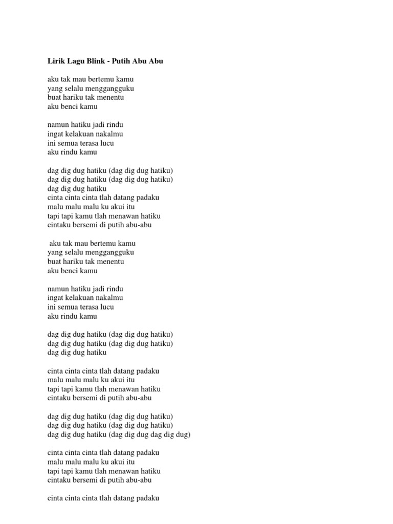 Lirik Lagu Blink Pdf