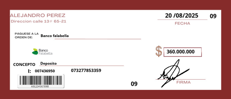 Cheque de La Abundancia Moderno Rose Gold | PDF