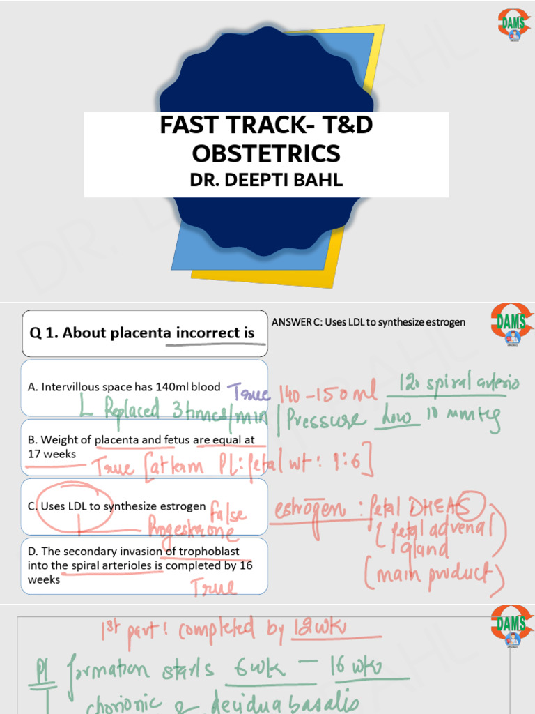 Obstt Fast Track TND 2025 Notes @dams - New - Robot | PDF | Childbirth ...