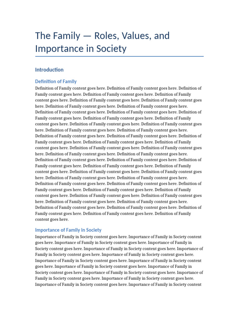 Family Roles and Societal Importance | PDF | Social Psychology