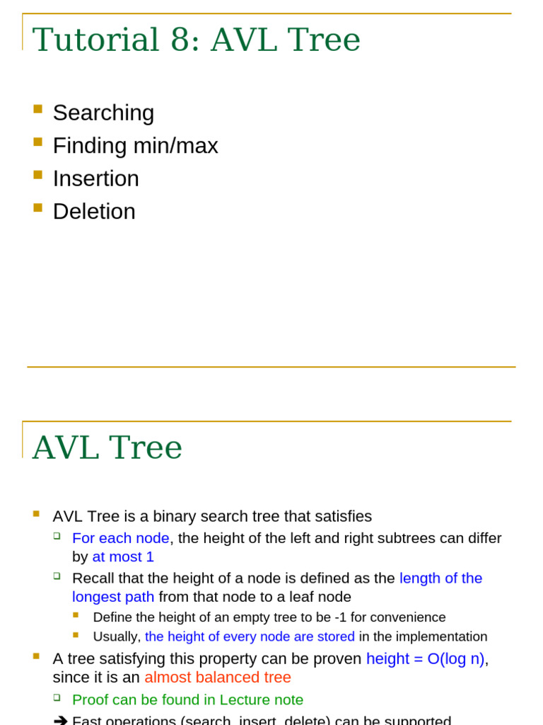 AVL Tree Operations and Properties Guide | PDF | Algorithms And Data ...