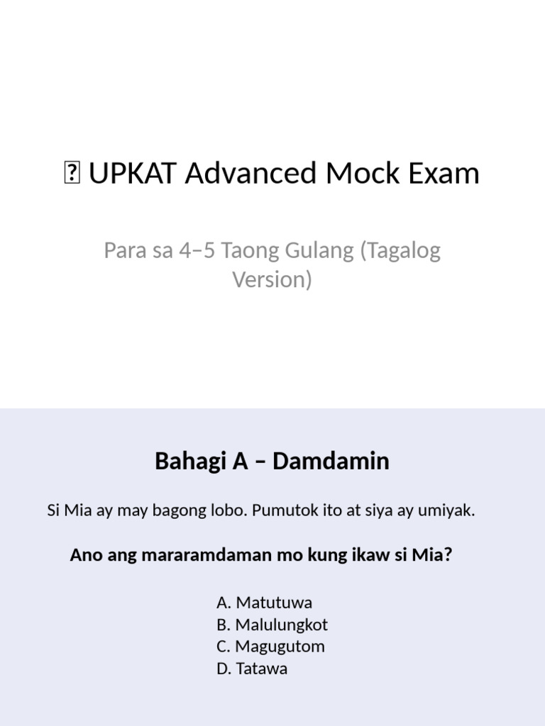 UPKAT Advanced Mock Exam Tag 4to5 | PDF