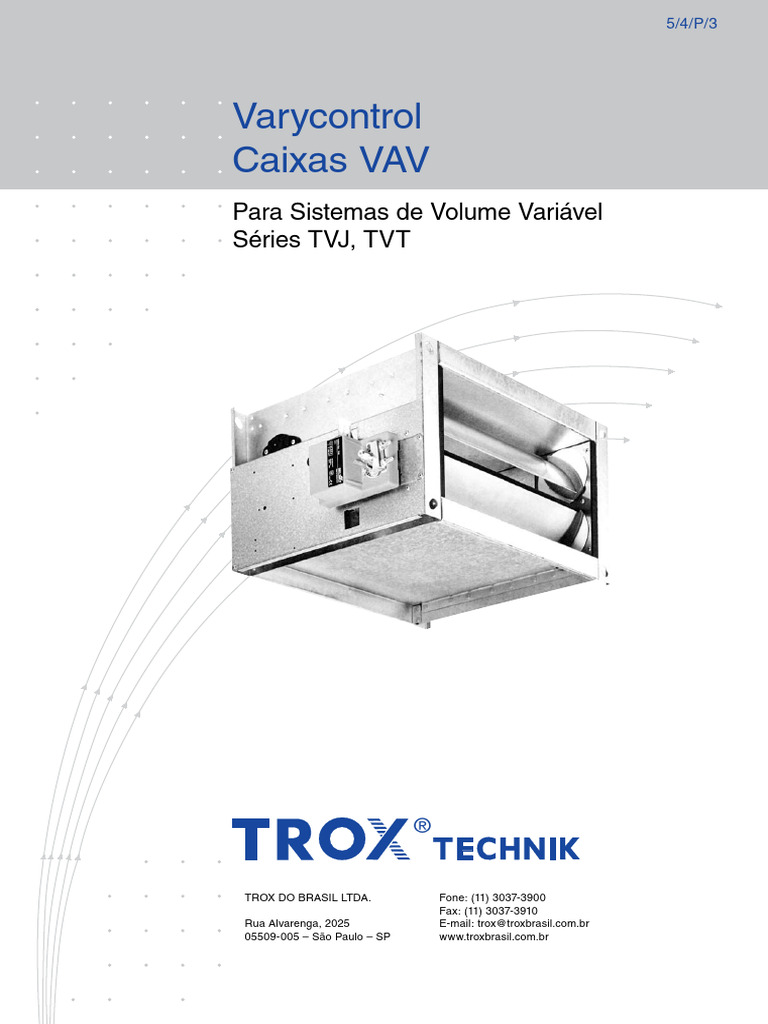 Caixas VAV VARYCONTROL da TROX | PDF | Barulho