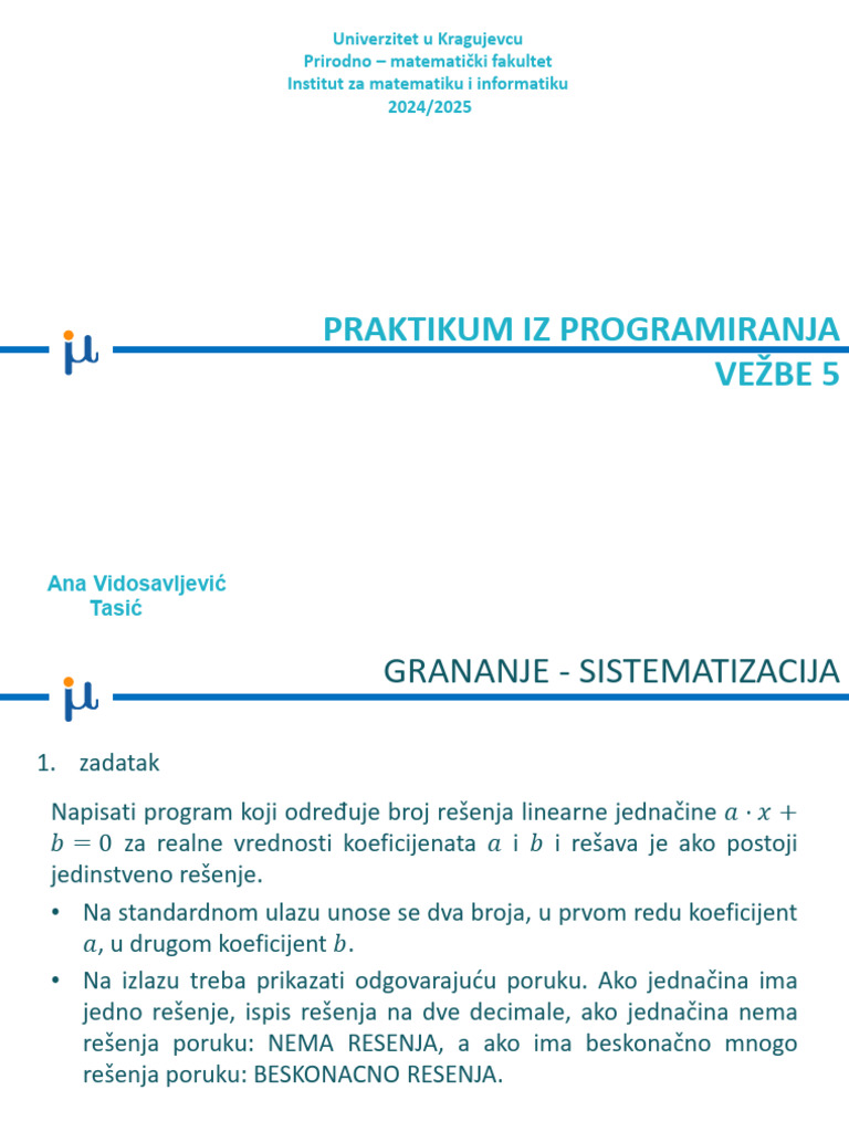 05 Praktikum Iz Programiranja 1-1 | PDF