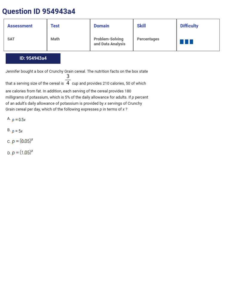 Math Data Analysis QB SAT-1-50-3 | PDF