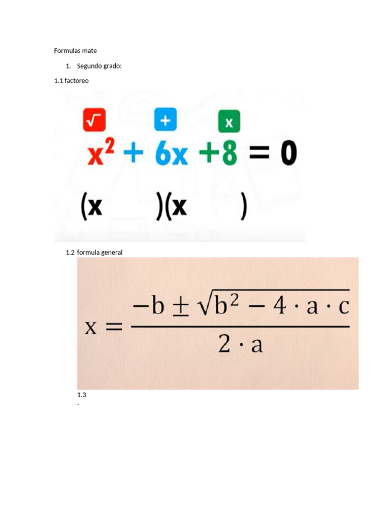 Formulas Mate | PDF