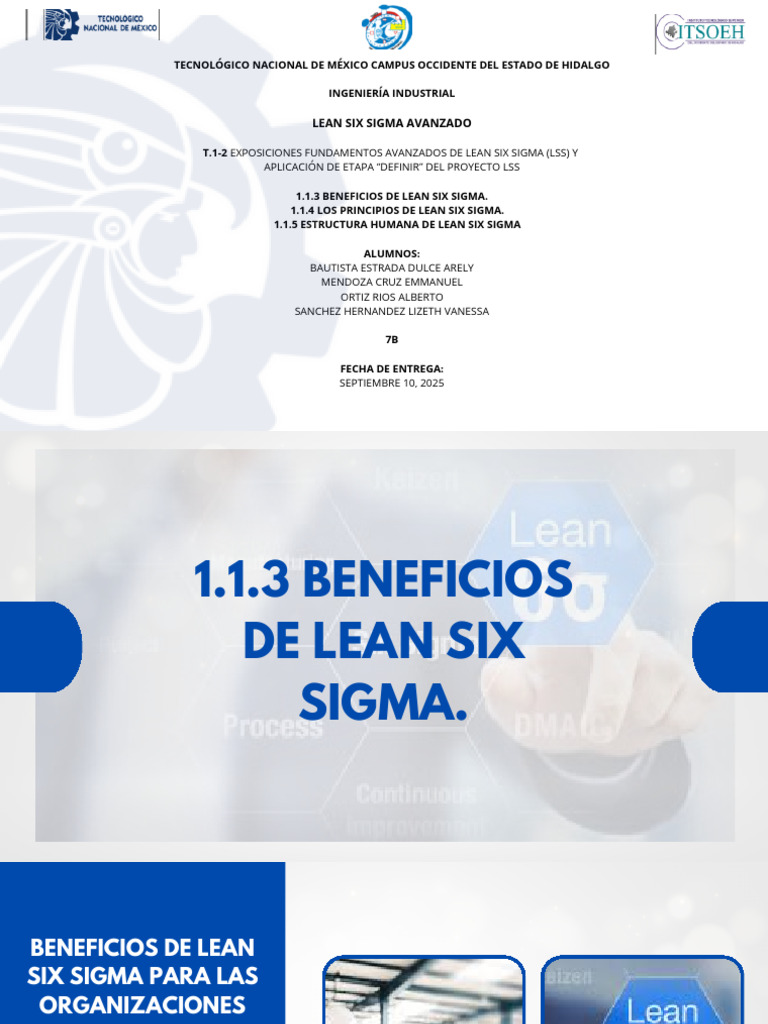 1.1.3 Beneficios de Lean Six Sigma. | PDF | Six Sigma | Producción y ...