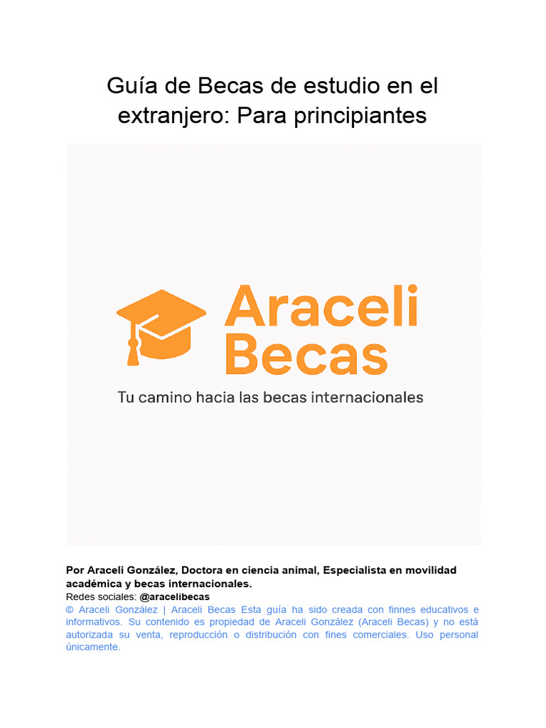 Guia para Principiantes-Becas de Estudio en El Extranjero Araceli ...