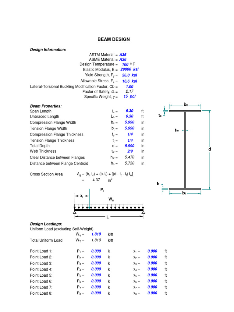 Beam Design Specifications and Calculations | PDF | Beam (Structure ...