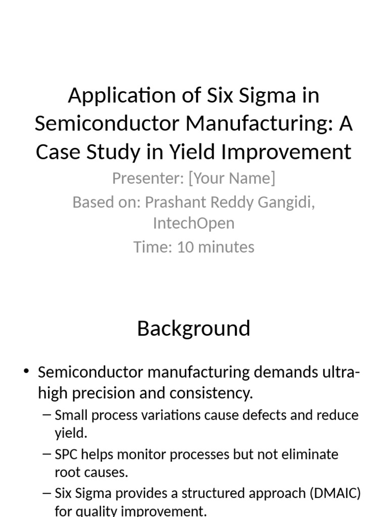 Six Sigma Yield Improvement in Semiconductors | PDF | Six Sigma
