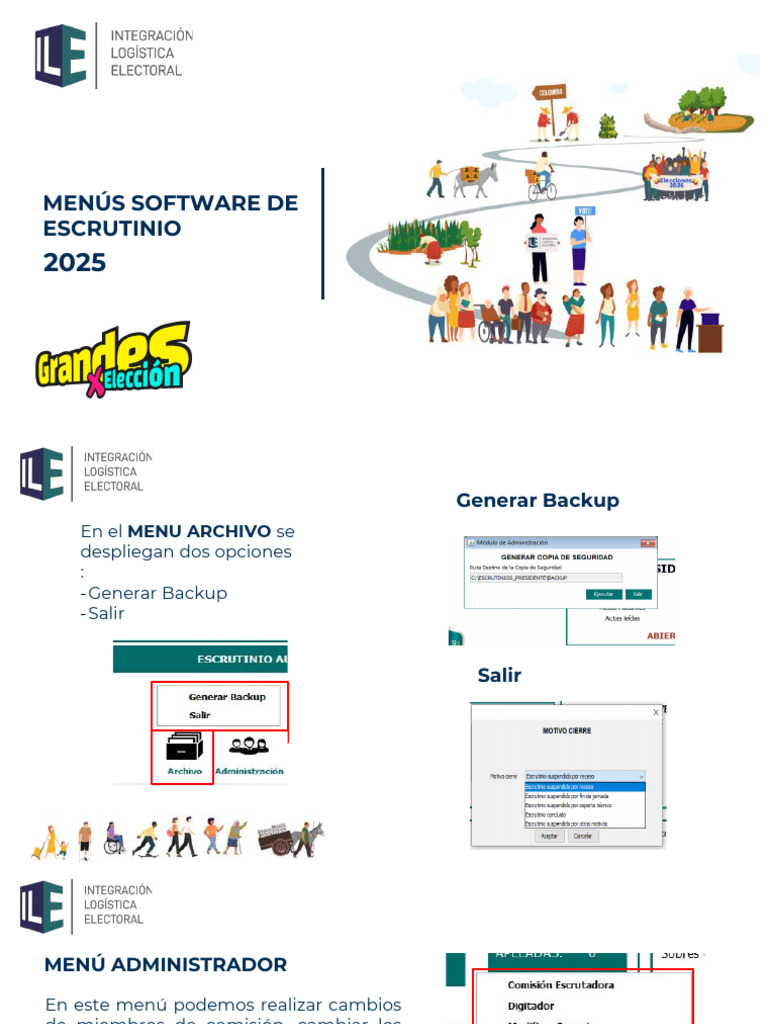 Menus Software de Escrutinio Kronos Voting | PDF | Menú (Computación ...