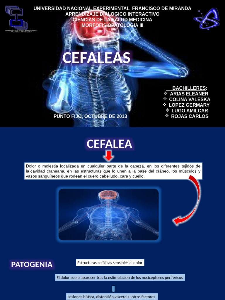 Cefaleas Diapositivas | PDF | Dolor de cabeza | Migraña