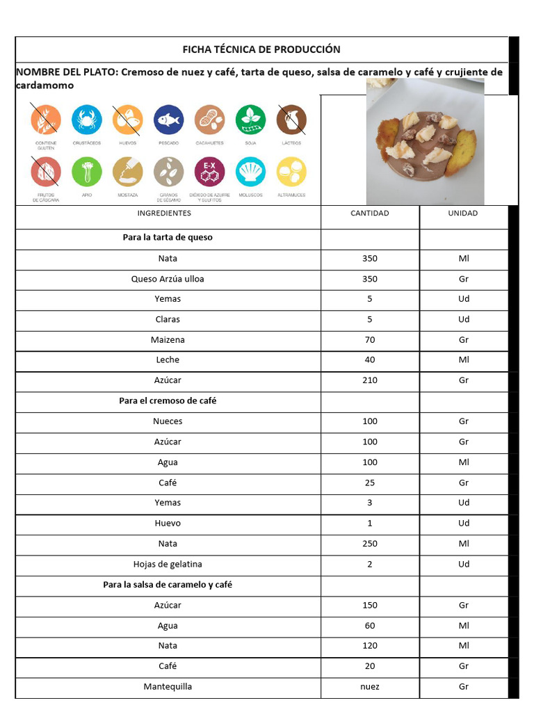 Tarta de queso con café y nuez | PDF | Postres | café