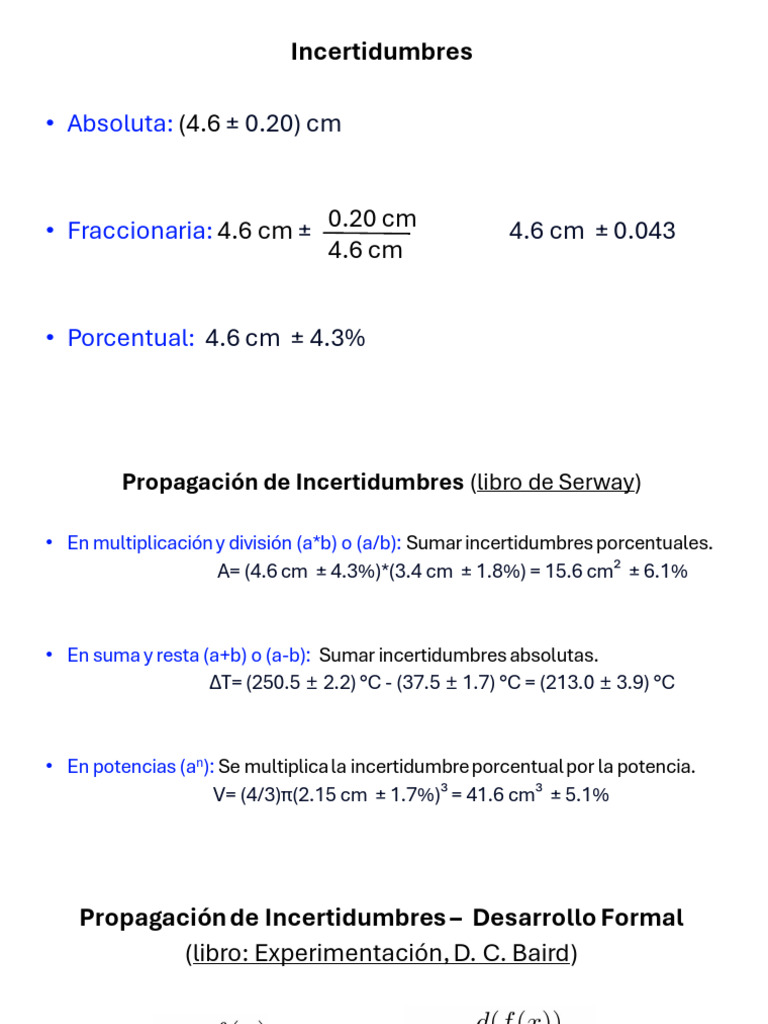 Propagación de Incertidumbres en Mediciones | PDF